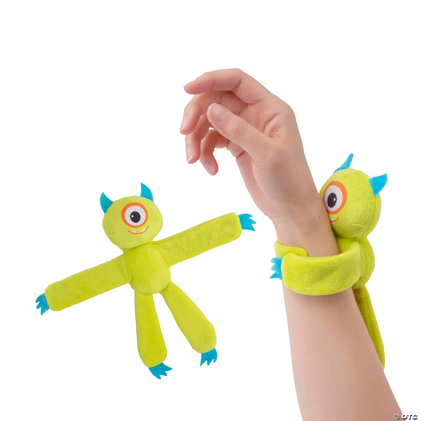 Hugging Plush Fuzzy Monster Slap Bracelets - 12 Pc. 3 Hugging Plush Fuzzy Monster Slap Bracelets - 12 Pc.