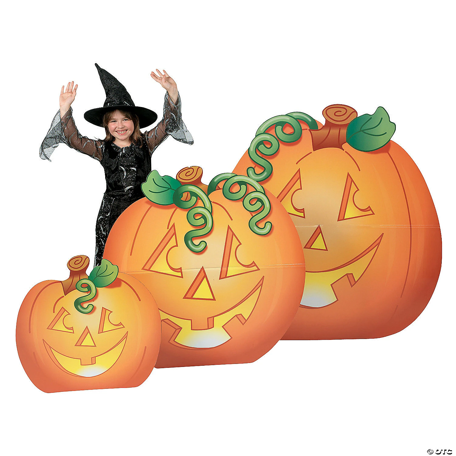 Jack-O-Lantern Cardboard Stand-Ups Halloween Decorations - 3 Pc. 3 Jack-O-Lantern Cardboard Stand-Ups Halloween Decorations - 3 Pc.
