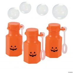 Jack-O’-Lantern Mini Bubble Bottles - 48 Pc.