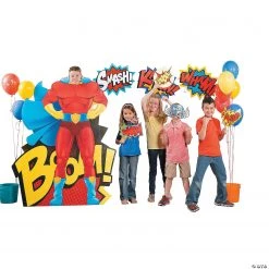 Jumbo Superhero Word Cutouts - 6 Pc. -Cheap Halloween decorations Store jumbo superhero word cutouts 6 pc 13603128 a02