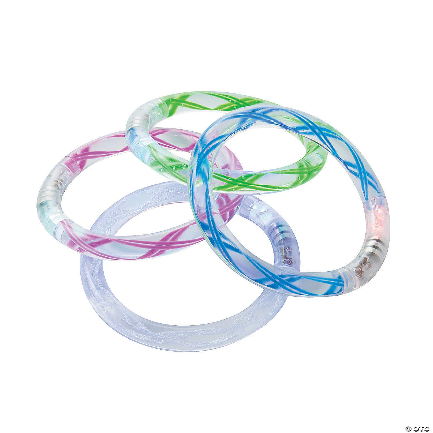 LED Light-Up Flashing Bracelets - 12 Pc. 4 LED Light-Up Flashing Bracelets - 12 Pc. - Image 2