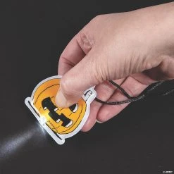 Light-Up Peanuts® Jack-O’-Lantern Necklaces - 12 Pc. -Cheap Halloween decorations Store light up peanuts sup sup jack o lantern necklaces 12 pc 13901837 a01