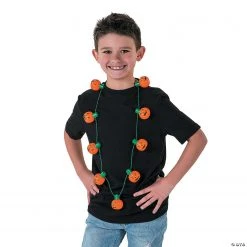 Light-Up Pumpkin Necklaces -Cheap Halloween decorations Store light up pumpkin necklaces13903320 a02