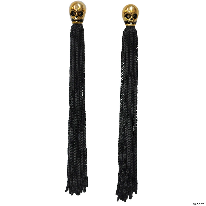 Metal Skull Tassel Earrings 3 Metal Skull Tassel Earrings
