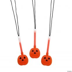 Pumpkin Character Glow Necklaces - 12 Pc. 5 Pumpkin Character Glow Necklaces - 12 Pc. -Cheap Halloween decorations Store pumpkin character glow necklaces 12 pc 13981315 a01