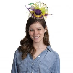 Purple Top Hat Headband - Mardi Gras Mini Hat Dress Up Hair Costume Accessories Head Band for Women and Children -Cheap Halloween decorations Store purple top hat headband mardi gras mini hat dress up hair costume accessories head band for women and children14211990 a01NOWA