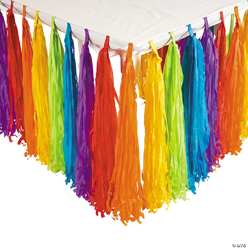 Rainbow Party Fringe Table Skirt 3 Rainbow Party Fringe Table Skirt