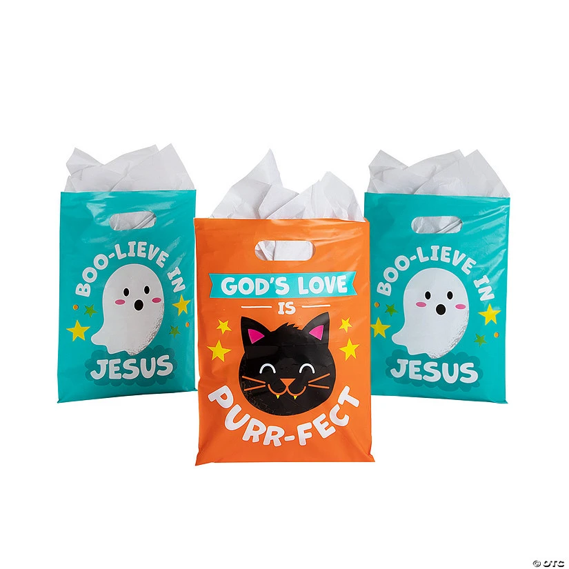 Religious Halloween Character Favor Bags - 50 Pc. 3 Religious Halloween Character Favor Bags - 50 Pc.