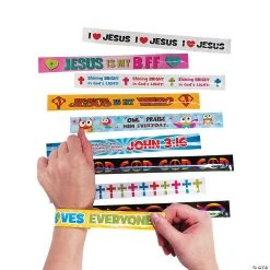 Religious Slap Bracelet Assortment - 50 Pc.