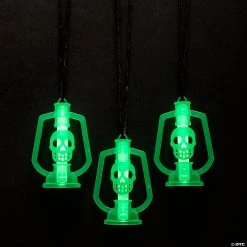 Skull Lantern Necklaces with Glow Stick - 12 Pc.