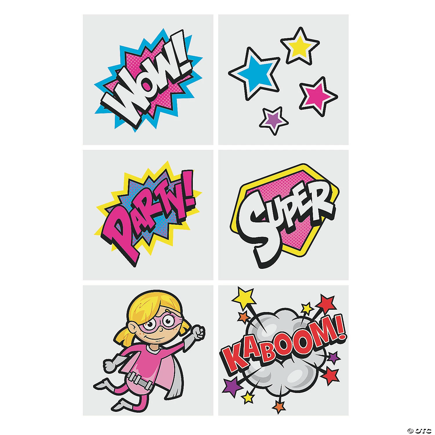 Superhero Girl Temporary Tattoos - 72 Pc. 3 Superhero Girl Temporary Tattoos - 72 Pc.