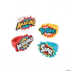 Superhero Rings - 12 Pc.