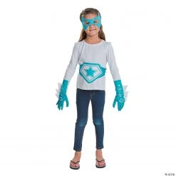 Teal & White Superhero Accessories - 4 Pc.