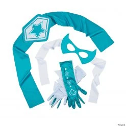 Teal & White Superhero Accessories - 4 Pc. -Cheap Halloween decorations Store teal and white superhero accessories 4 pc 13778916 a02