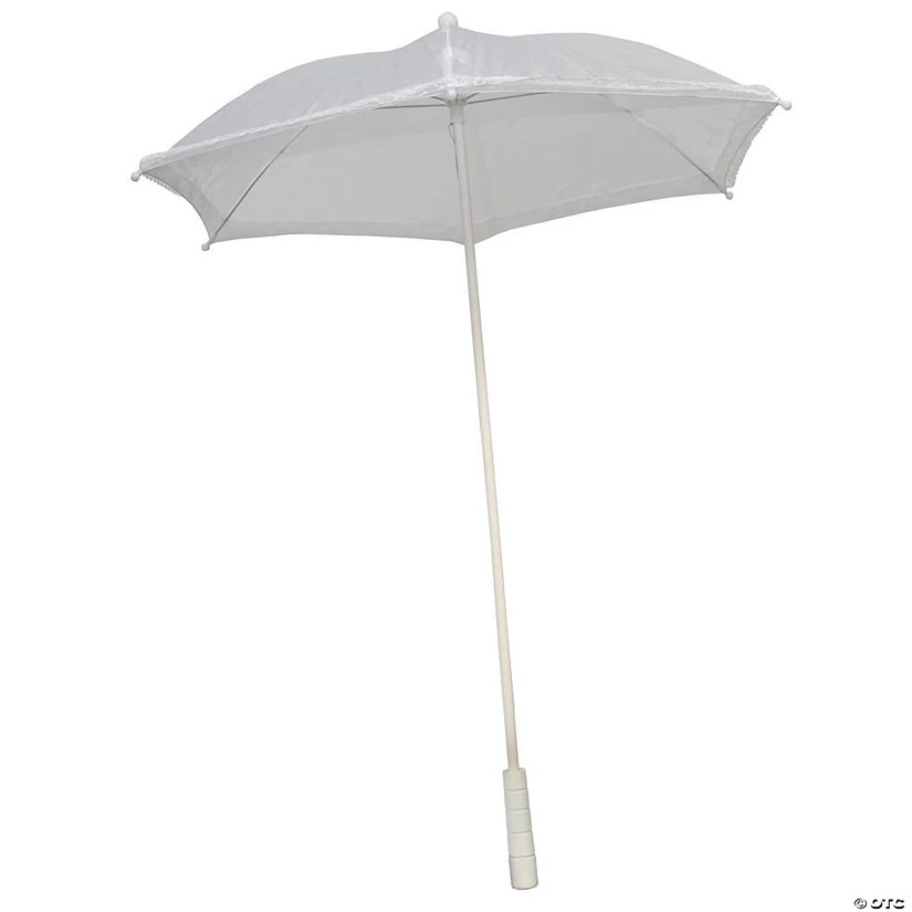 White Ruffle Parasol 3 White Ruffle Parasol