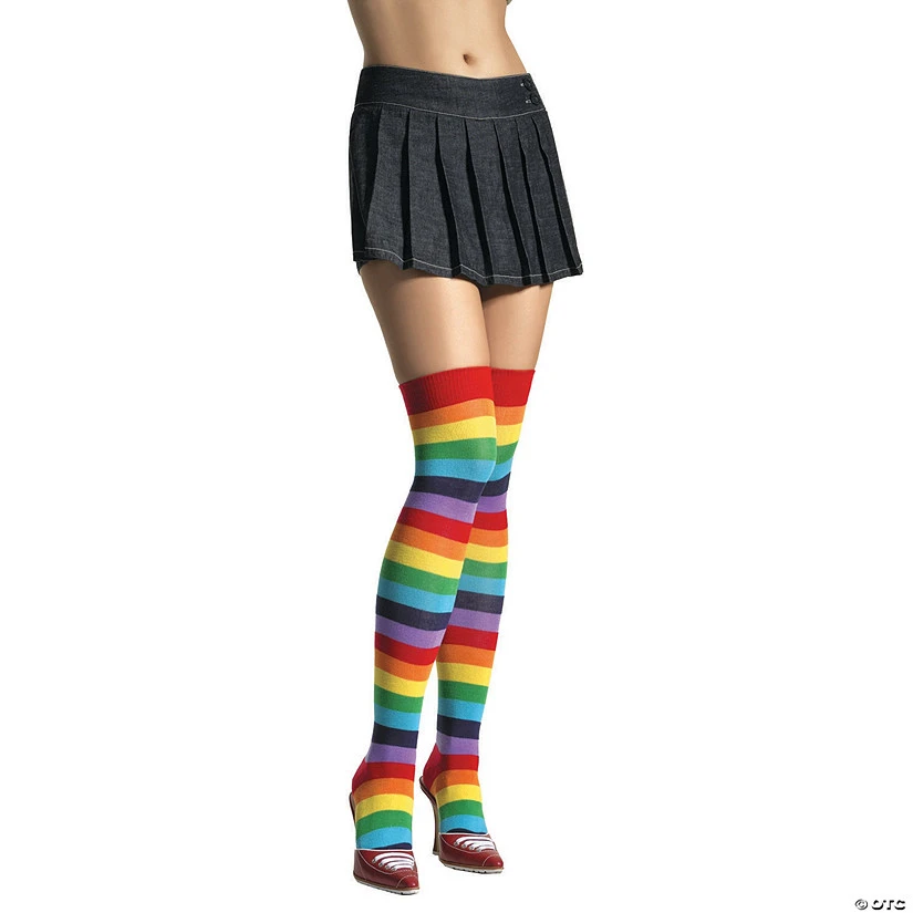Women's Rainbow Thigh-High Stockings 3 Women's Rainbow Thigh-High Stockings